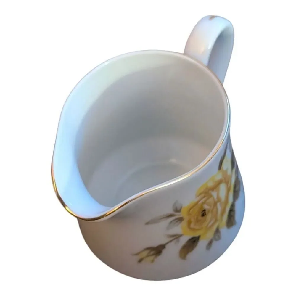 Talisman by Norleans Yellow Rose Plate, Cup, Saucer & Creamer Dish W/Gold Trim